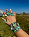 Cuff - Sterling silver Cuff Bracelet with Sonoran turquoise