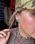 Zuni Stud Earrings – Turquoise & Sterling Silver