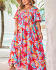 Rachel Plus Size Puff Sleeve Square Neck Dress