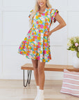 Mara Floral Flutter Sleeve Mini Dress
