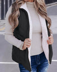 Solid Fleece Lined Quilted Vest Coat