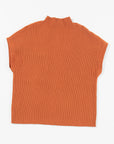 Solid Ribbed Knit Patch Pocket Short Sleeve Sweater