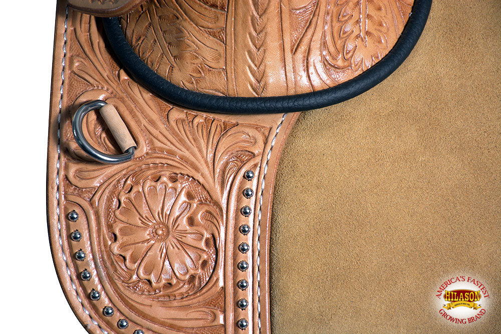 Western Classic Treeless Trail Barrel American Leather Saddle Hilason