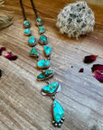 Royston turquoise necklace lariat and earrings set