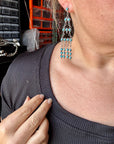 Sterling Silver & Kingman Turquoise Chandelier Earrings – Made in USA