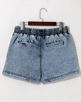 Cielo Drawstring Pocketed Denim Shorts