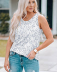 Jemma Leopard Print Crew Neck Tank Top