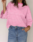 Stripe Bow Back Cutout Tee