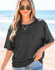 Kathryn Bow Decor Glittery Short Sleeve Top
