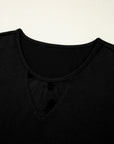 Plus Size Floral Mesh Short Sleeve T-Shirt
