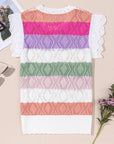 Alena Hollowed Knit Scallop Edge Sweater Vest