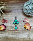 Cross Pendant - Kingman Turquoise & Sterling Silver