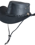HILASON L M S X l Hand Made Genuine Cubic Leather Crushable Hat 3 In Brim | Cowboy Hat | Cow Girl Hats | Sun Hats for Women & Men | Leather Hat | Fedora Hats