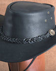 HILASON L M S X l Hand Made Genuine Cubic Leather Crushable Hat 3 In Brim | Cowboy Hat | Cow Girl Hats | Sun Hats for Women & Men | Leather Hat | Fedora Hats
