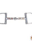 5" Hilason Horse Stainless Steel Horse Mouth Dee Bit W/ Red Copper Ring