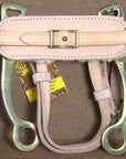 Hilason Solid Brass Horse Mouth Hackamore Bit W/ Natural Leather