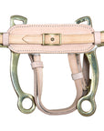 Hilason Solid Brass Horse Mouth Hackamore Bit W/ Natural Leather