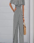 Black & White Stripe Lotus Jumpsuit