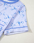 Bow Tee and Shorts Lounge Set