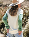 Colorblock Patch Pocket Drop Shoulder Sweater
