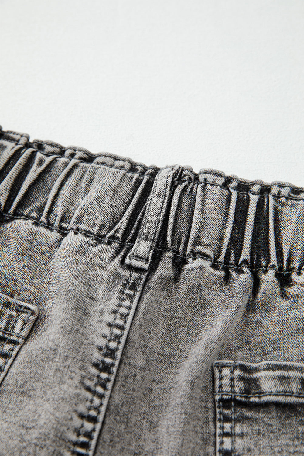 Blaire Zipped Light Wash Cuffed Edge Denim Shorts