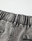 Blaire Zipped Light Wash Cuffed Edge Denim Shorts