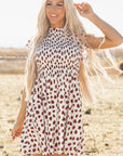 Elliott Flutter Sleeve Smocked Bodice Short Dress