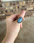 The Rio Grande Genuine Turquoise and Sterling Silver Ring, Size 6.5 | Boles Silver
