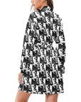 Cowboy Women's Long Sleeve Belted Satin Feel Dressing Lounge Robe