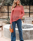 Solid Crochet Hollow-Out Sweater