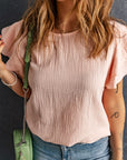 Sabrina Tiered Ruffled Short Sleeve Blouse