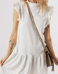 Baylor Flutter Sleeve Crew Neck Shift Dress