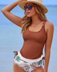 Everlee Stripe Drawstring Tummy Control Tankini Swimsuit