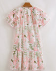 Madalyn Floral Contrast Edge Layered Short Sleeve Mini Dress