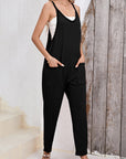 Solid Sleeveless V-Neck Harem Jumpsuit