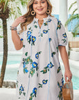 Angela Plus Size Floral V Neck Dress