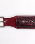 Western Horse Saddle Girth Hilason Leather Cinch Floral Carved
