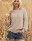 Delaney Texture Knitted Puff Sleeve Sweater