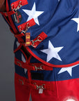 Hilason 1200D Waterproof Horse Hood Turnout Blanket Belly Wrap American Flag