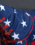 Hilason 1200D Waterproof Horse Hood Turnout Blanket Belly Wrap American Flag