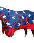 Hilason 1200D Waterproof Horse Hood Turnout Blanket Belly Wrap American Flag