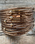 Gold Band and Bead Fashion Bracelet XI123