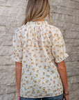 Jaylani Floral Eyelet Puff Sleeve Blouse