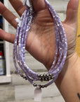 Purple shell heishi choker with Sterling Silver Pearls