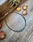 Blue-Green Turquoise Heishi Choker – 14"
