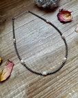 5 fresh water pearls Choker And Sterling Silver Pearls