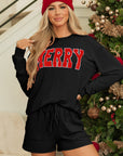 MERRY Long Sleeve Top and Shorts Set