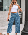 Leopard High Waist Straight Jeans