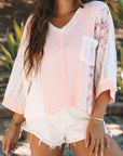 Aubree Floral Lace Crochet Patchwork Blouse