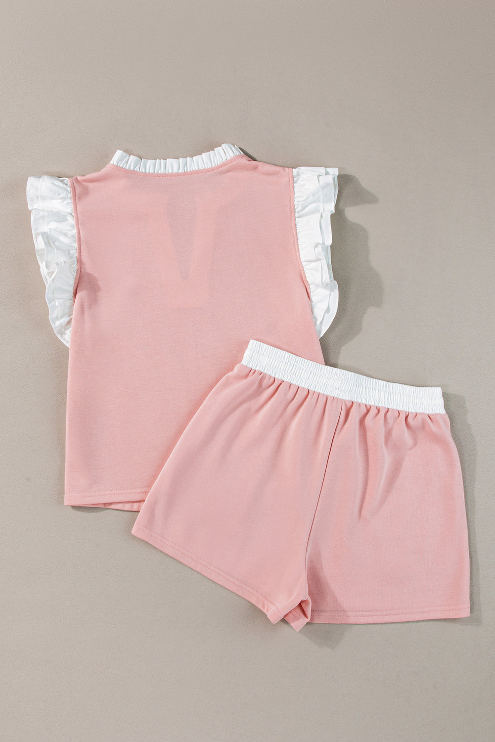Melissa Trim Ruffled Top and Drawstring Shorts Set